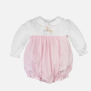 Petit Ami Noah's Ark Embroidered Pink Bubble for newborn